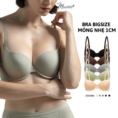 [Bigsize] Áo Lót Nữ Mustoto Bra Mút Mỏng 0.5Cm Có Gọng Nâng Ngực Tạo Khe Bản Lưng To (MA15)