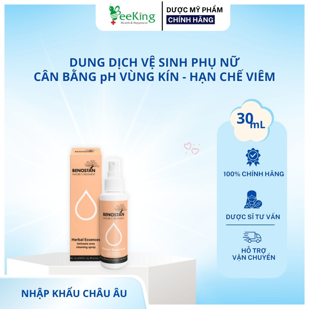 BENOSTAN HERBAL ESSENCES - Xịt Rửa Phụ Khoa Tinh Chất Thảo Dược