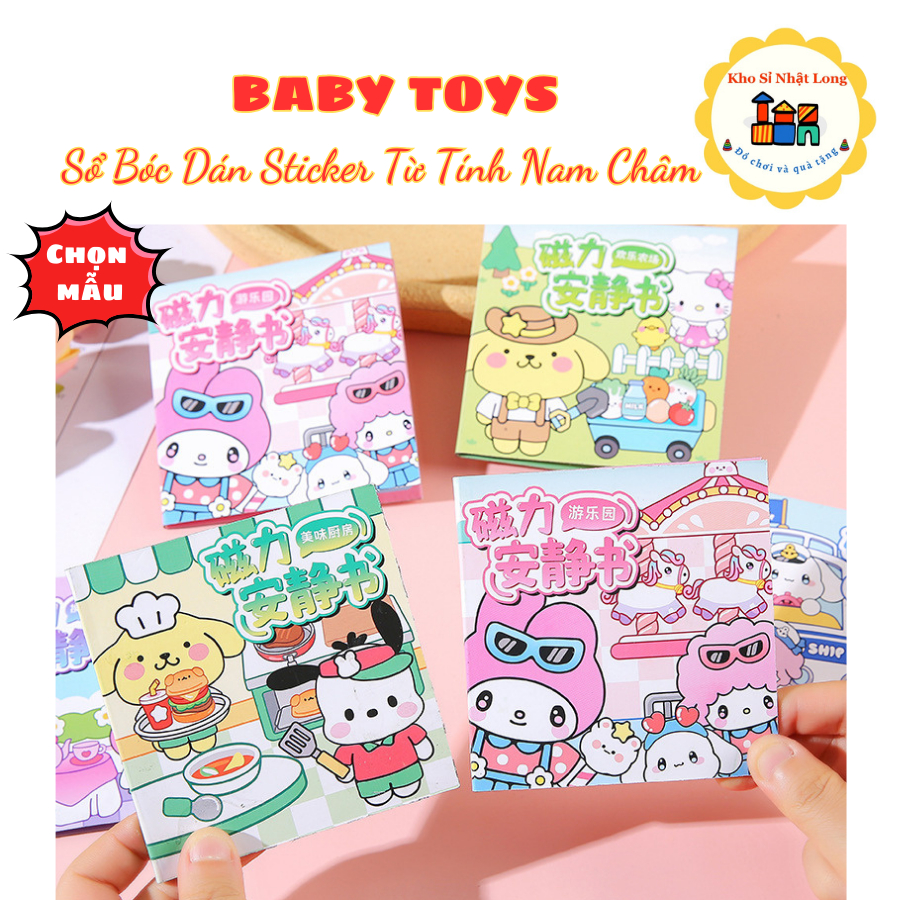 Sổ Sticker Nam Châm Hình Kurumi, Cinnamoroll, Melody - Sổ Bóc Dán Sticker Từ Tính