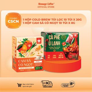  Cà Phê Ủ Lạnh Cold Brew Túi Lọc mix Cam Sả Cỏ Ngọt -  100% Cafe Arabica Tiện Lợi Một Bước Pha Chế từ Message Coffee 