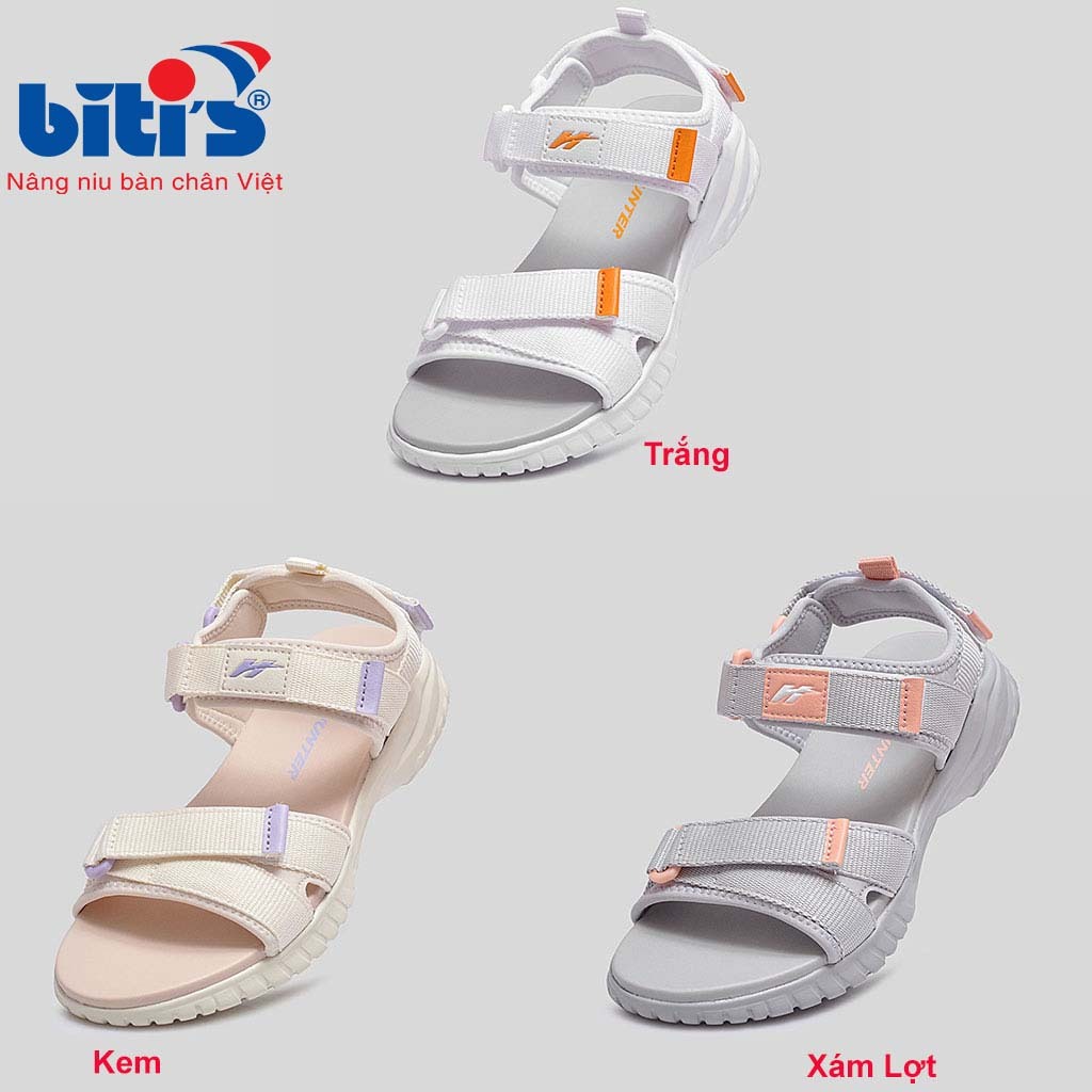 Dép Sandal Bitis Hunter Nữ 3 Màu Mới Nhất HEW000901KEM, HEW000901TRG, HEW000901XAL ( Kem, Trắng, Xám