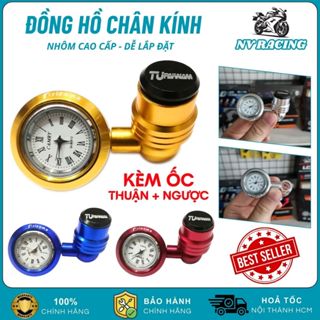 Đồng Hồ Chân Gương Xe Máy, Đồng Hồ Kiểng Gắn Chân Kính Xe Máy Thời Trang Kèm Ốc Chụp Chân Gương