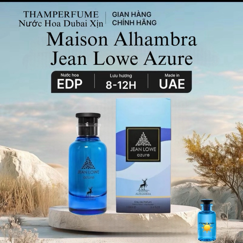 [ Tặng 1 Lăn Mini] Nước hoa Maison Alhambra Jean Lowe Azure  Eau de Parfum 100ml Fullseal Cam Kết Ch