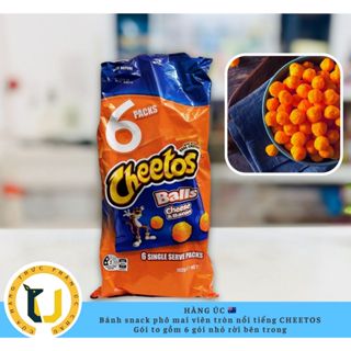 (HÀNG ÚC) Snack viên bi vị phô mai CHEETOS Cheese Balls phiên bản chia sẻ combo 6 gói rời