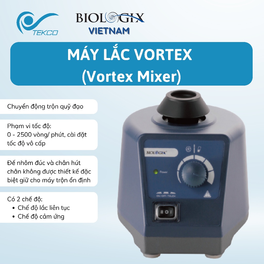 Máy lắc Vortex (Vortex Mixer), Speed range: 2500 rpm, Code: 01-110, Hãng Biologix