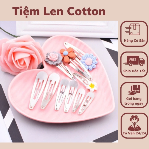 Phôi kẹp tóc giọt nước handmade ( 10 cái )