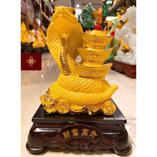 Tượng rắn phong thuỷ màu vàng cát kim sa (cao 20, dài 20, rộng 10)