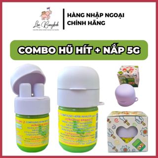 Combo Nắp + Hũ, Ống, Lọ Dầu Hít Xoang Thông Mũi Hũ Xanh Herbal Inhalant HONGTHAI / HONG THAI Brand LEEBANGKOK Size 5g
