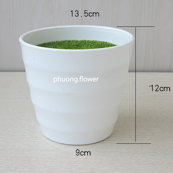 Chậu nhựa trồng cây kèm xốp phủ cỏ xanh đủ mẫu đủ size trồng cây giả sen đá giả giỏ cắm hoa lụa