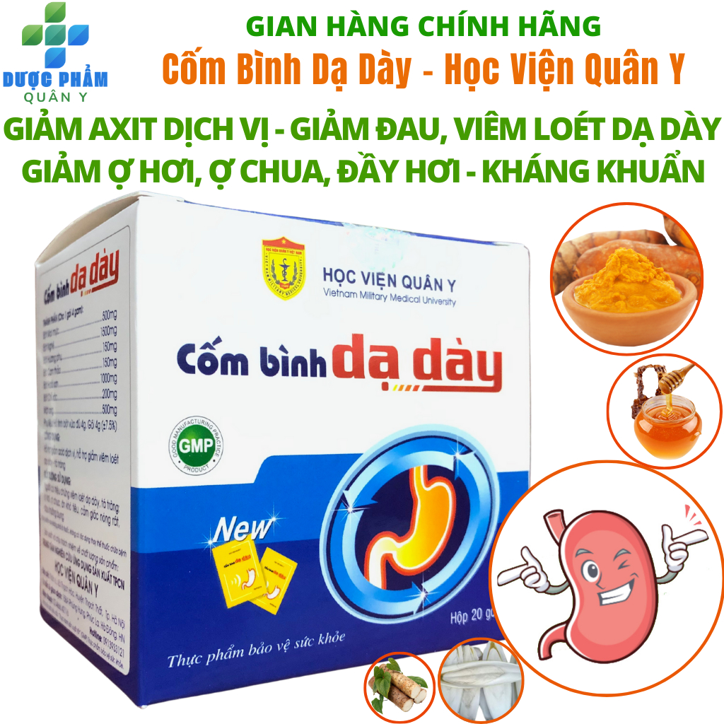 Cốm Bình Dạ Dày Học Viện Quân Y Giúp Giảm Đau, Viêm Loét Dạ Dày, Tá Tràng, Ợ Hơi, Ợ Chua, Hộp 20 Gói