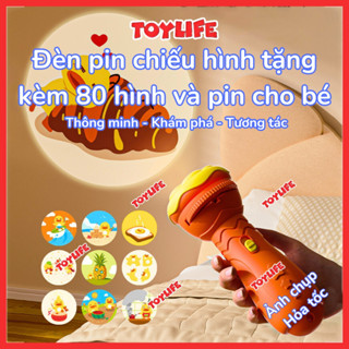 Đèn pin chiếu hình tặng kèm 80 hình và pin cho bé đồ chơi máy chiếu hình ảnh nhiều chủ đề thông minh trẻ em TOYLIFE