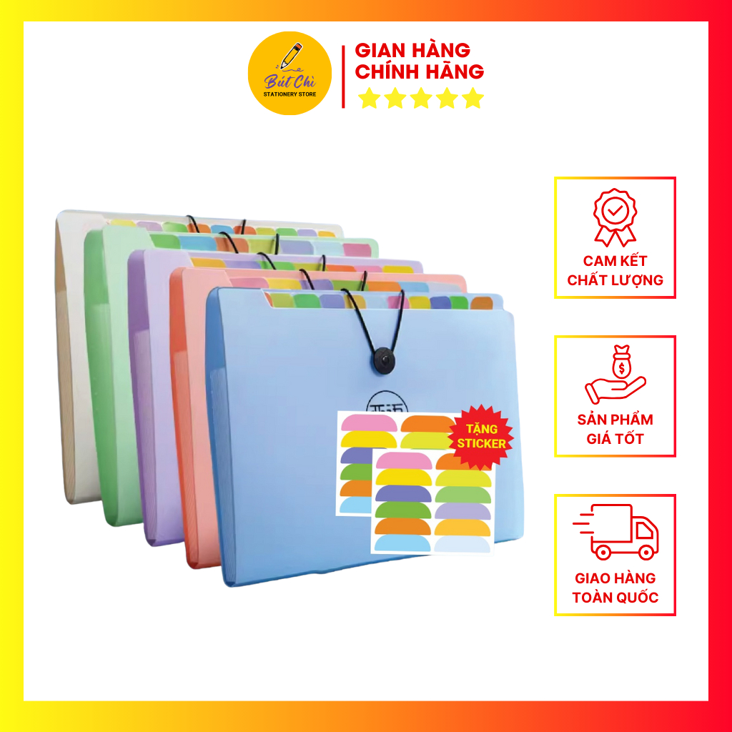 Bìa Nhựa Nhiều Lá A4 - A3 Gồm 30 Lá - 60 Lá Màu Sắc Pastel Cực Xinh File Lá Nhiều Ngăn Có Thiết Kế G