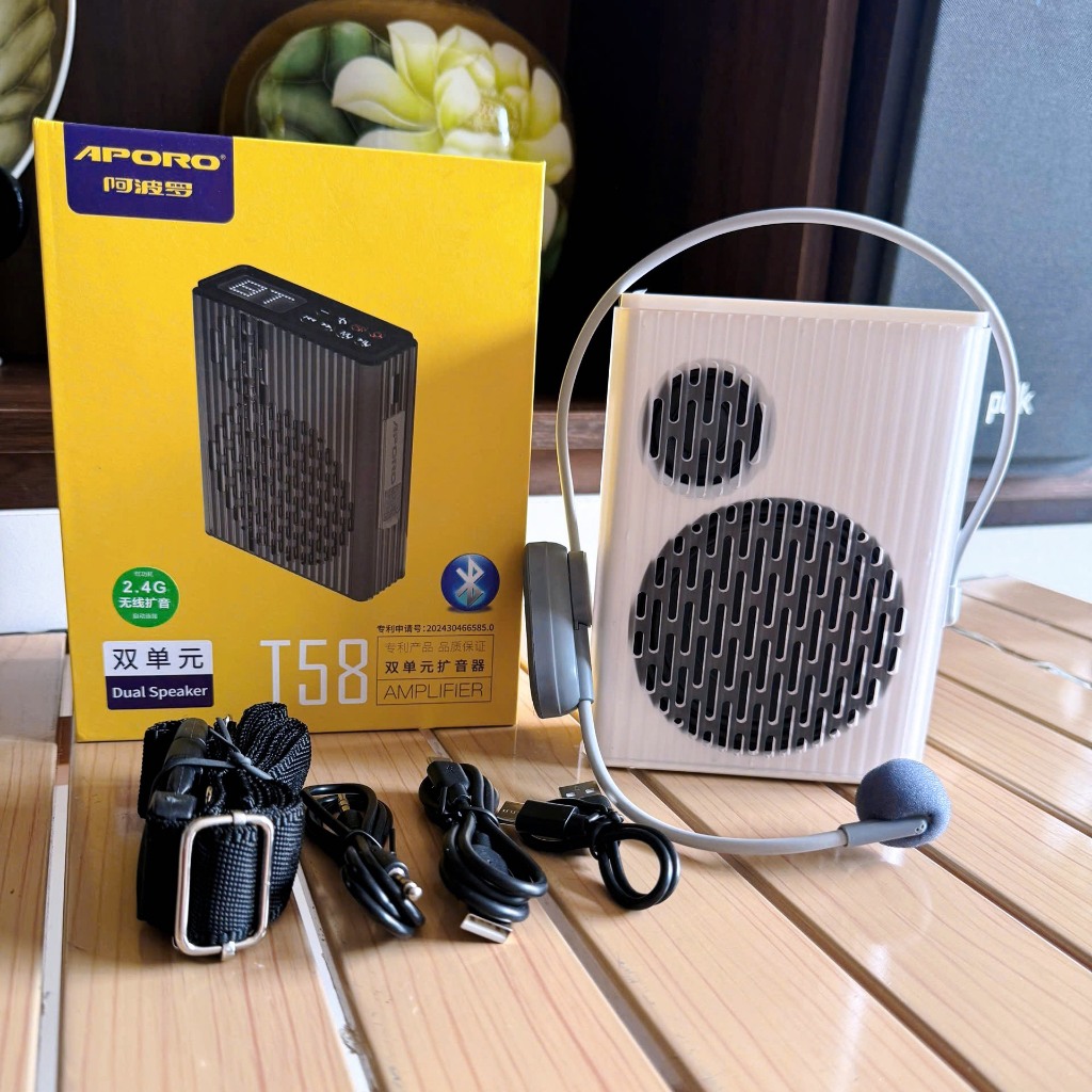 Loa Trợ Giảng Aporo T58 Mẫu Mới 2025 - Có 2 Loa Kép Công Suất 50W - Pin khủng 9000mah