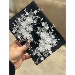 sét hai cài tóc cô dâu xinh