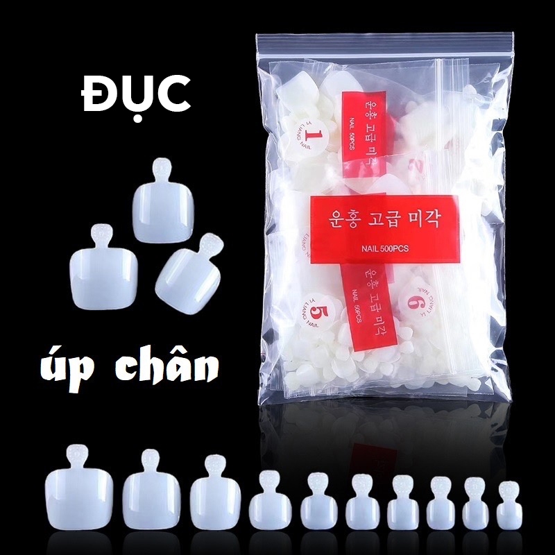 Túi 600 móng úp CHÂN đục (Bịch) gắn móng làm nail gel