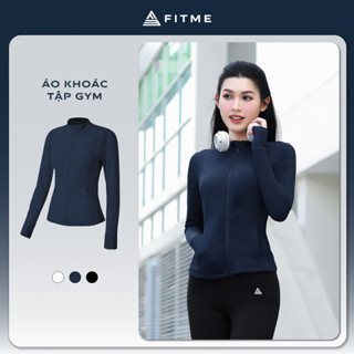 Áo khoác tập gym nữ Fitme chống tia UV SPF 50+ tôn dáng ôm body thoáng khí chơi tennis pickleball AKTG01