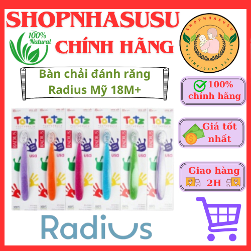 Bàn chải đánh răng Radius Mỹ cho bé từ 18 tháng