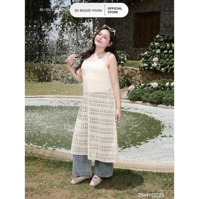 Đầm lưới tanktop xẻ sau BIGSIZE (55kg đến 95kg) – 25HYD225 - [BU Bigsize Young]