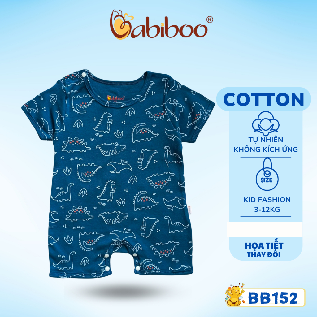 Bodysuit bé trai Babiboo bodysuit cho bé chất cotton co dãn, thấm hút  BB152