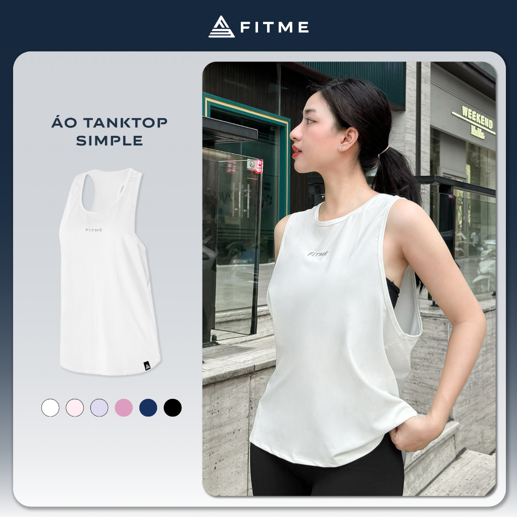 Áo tank top tập gym nữ Fitme Simple ba lỗ thoáng khí chạy bộ chất liệu co giãn thoải mái thấm hút mồ hôi ATTS01 | BigBuy360 - bigbuy360.vn