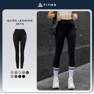 Quần tập gym yoga legging nữ cạp cao Fitme Zeta vải 2 lớp nâng v3 tôn dáng cao cấp QDZT