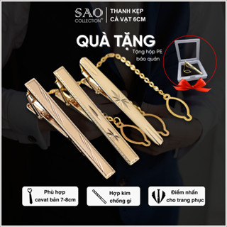 Kẹp Cà Vạt Nam Cao Cấp Màu Vàng 6cm – Hợp Kim Không Gỉ - Kẹp Caravat Lịch Lãm Sang Trọng (KCV6-L2)