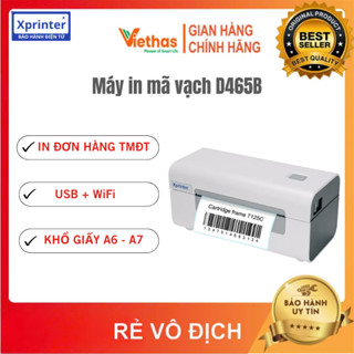 VIETHAS - Máy in nhiệt Xprinter XP-D465B USB + WiFi chuyên in đơn hàng TMĐT, tem nhãn mã vạch từ điện thoại và máy tính