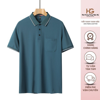Áo Polo Nam Trung Niên Mát Lạnh Vải Cotton Mắt Chim – Form Rộng Lịch Sự, Có Túi Ngực (130)