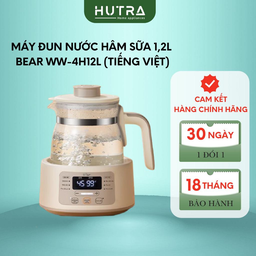 Bình Đun Nước Pha Sữa Bear Đa Năng 1.2L Đun Nước Nhanh Giữ Nhiệt Lâu Hâm Sữa Cho Bé 4H12L/D12D1