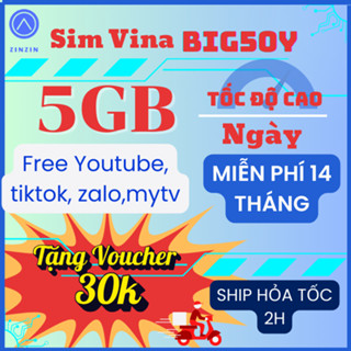 Sim 4G Vinaphone Big50y Tặng 5GB/Ngày Miễn Phí Vào TT, ZL, My TV