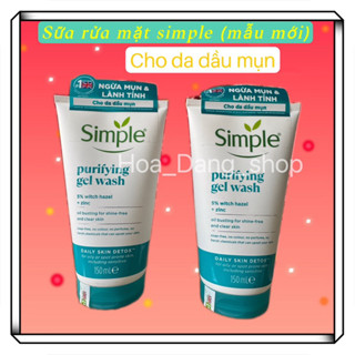 1 tuýp sữa rửa mặt simple phù hợp cho mọi loại da giúp da sạch ,thoáng giảm mụn 150ml Skincare Nữ  m