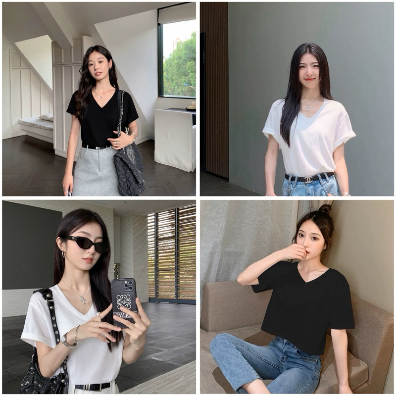 Áo croptop dưới 55kg tabistore - Cổ tim | BigBuy360 - bigbuy360.vn