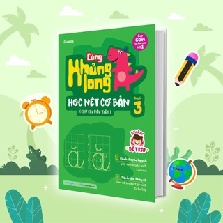 Sách Cùng khủng long học nét cơ bản quyển 3 bé trai
