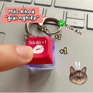 ✨Wilburtay Móc Khoá Cute Bàn Phím Cơ Tích Đức Có Đèn - Móc Khoá Keycap Quà Tặng Phụ Kiện Dễ Thương 