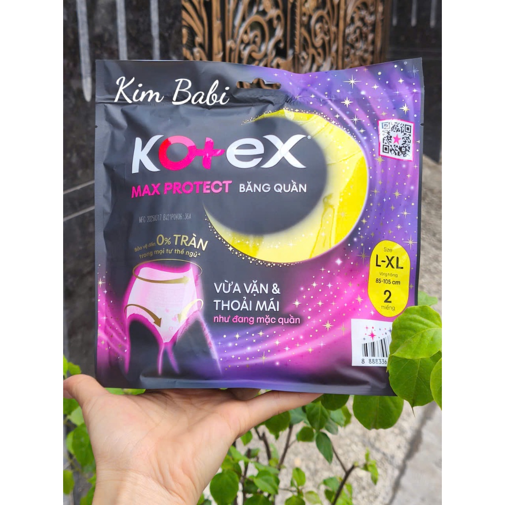 Băng Vệ Sinh Kotex đêm dạng quần size lớn L/XL 2 miếng/gói
