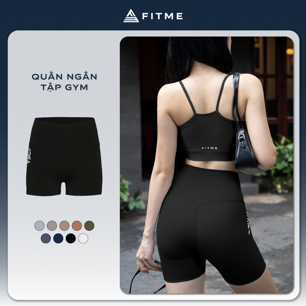 Quần đùi tập gym yoga Fitme legging nữ cạp cao tôn dáng co giãn 4 chiều cao cấp QNTG | BigBuy360 - bigbuy360.vn