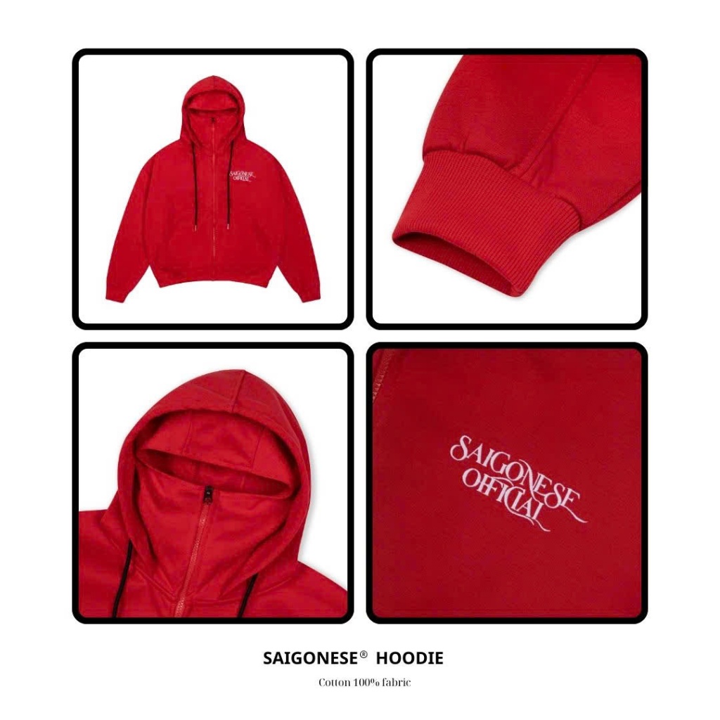 Áo Khoác Hoodie Ninja SAIGONESE Thun Nỉ 2 Da Form Boxy Phối Cánh Dơi Unisex Nam Nữ AK01SG | BigBuy360 - bigbuy360.vn