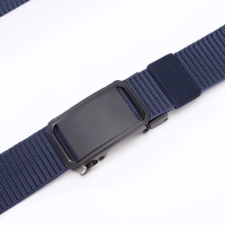 Dây nịt nam vải dù Canvas đầu khóa đen mang phong cách đơn giản