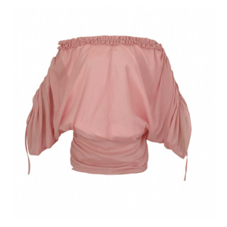  Pink - Misty Rose Dress - Đầm tay bèo trễ vai chất tơ ánh kim GLORIOUS tay rút có quần bảo hộ 