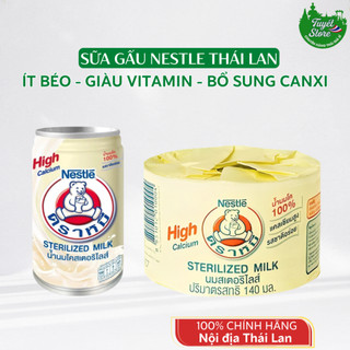   Lốc 6-12 lon  Sữa gấu Thái Lan 140ml Sữa Gấu Nestle giàu canxi hỗ trợ tăng cân tăng chiều cao cho bé 