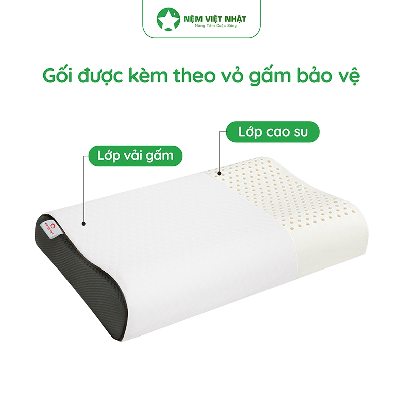 Gối Nằm Cao Su Việt Nhật Thiết Kế Lượn Sóng, Êm Ái, Thoáng Mát - Kích Thước 40cm x 60cm | BigBuy360 - bigbuy360.vn