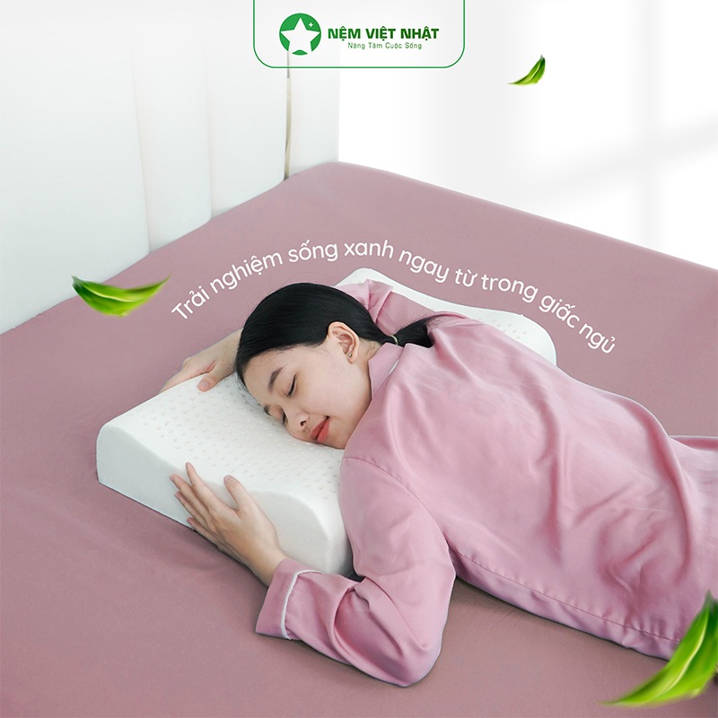 Gối Nằm Cao Su Việt Nhật Thiết Kế Lượn Sóng, Êm Ái, Thoáng Mát - Kích Thước 40cm x 60cm | BigBuy360 - bigbuy360.vn