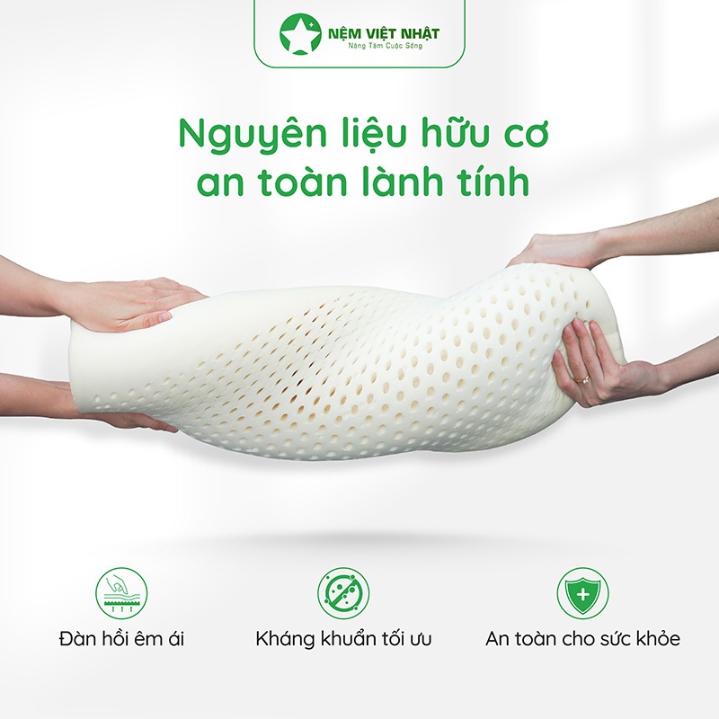 Gối Nằm Cao Su Việt Nhật Thiết Kế Lượn Sóng, Êm Ái, Thoáng Mát - Kích Thước 40cm x 60cm | BigBuy360 - bigbuy360.vn