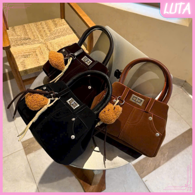 Túi Xách Đeo Chéo Đeo Vai Guangluo phong cách Nhật Bản Retro Họa Tiết Quần Siêu Đẹp Size 24cm