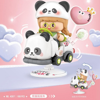 Bộ đồ chơi lắp ráp mô hình xe bập bênh con vật dễ thương