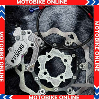  { Combo 4 món } Heo Frando 4pis Trắng + Dây Dầu morin + Đĩa KTM 260mm + gắn mâm 4 lỗ + pát CNC+kèm 2 ốc pát 10li25 