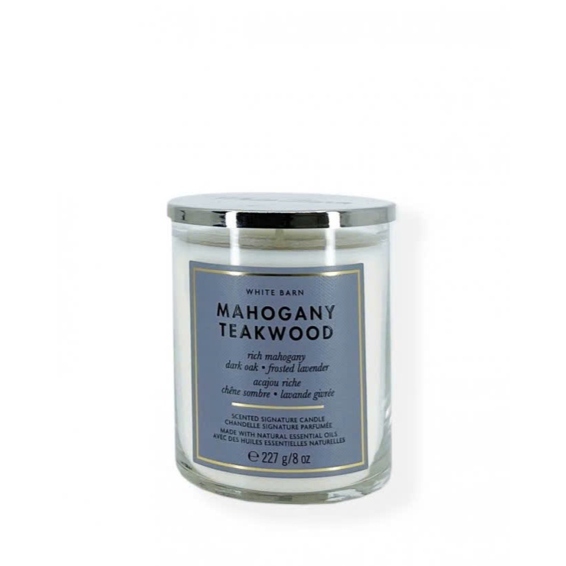 Nến thơm 1 bấc cao cấp Bath & Body Works 227g MAHOGANY TEAKWOOD