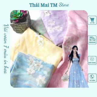Voan 7 màu thêu hoa,Mẫu HOT 2025 May đầm maxi đi biển siêu đẹp TháiMaiTM