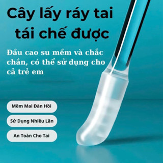 Hộp 24 Tăm Bông Silicon Vệ Sinh Tai DÙNG NHIỀU LẦN, Bông Ngoáy Tai Silicon Mềm Bám Dính Hiệu Quả