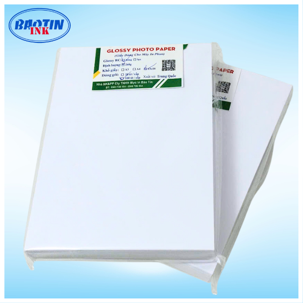 100 TỜ GIẤY IN ẢNH GLOSSY 230GMS KHỔ 13*18 inkjet